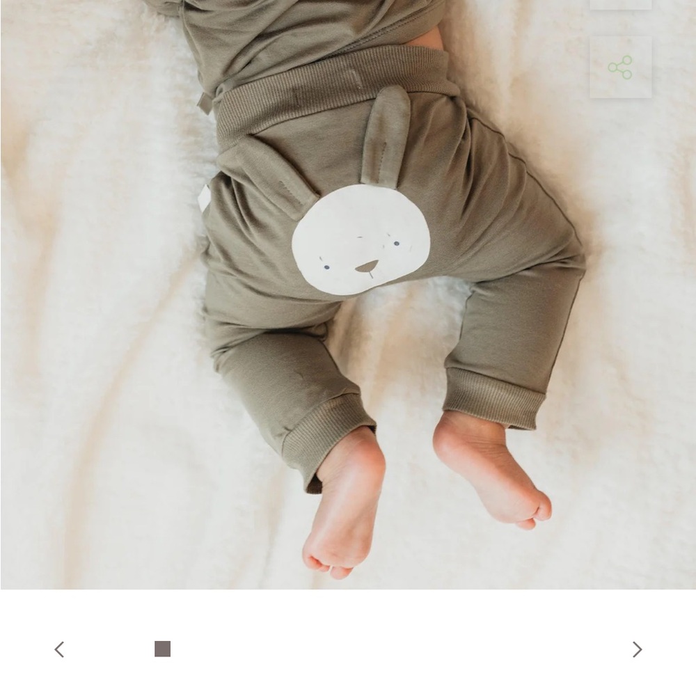 Bunnies by the Bay Organic Cotton Kauaa Sage Green Baby Matching Set 3-6 Mos